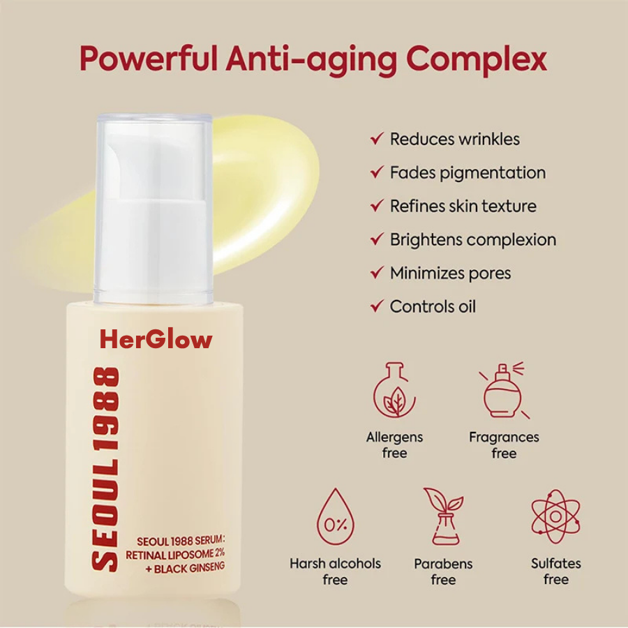 HerGlow™ Serum: 2% Retinal Liposome + Black Ginseng