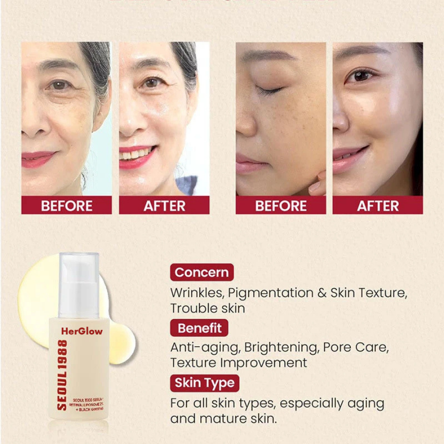 HerGlow™ Serum: 2% Retinal Liposome + Black Ginseng