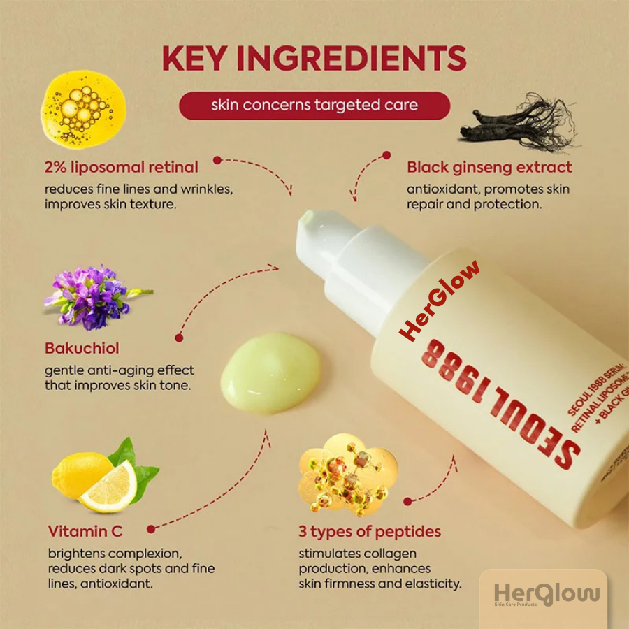 HerGlow™ Serum: 2% Retinal Liposome + Black Ginseng