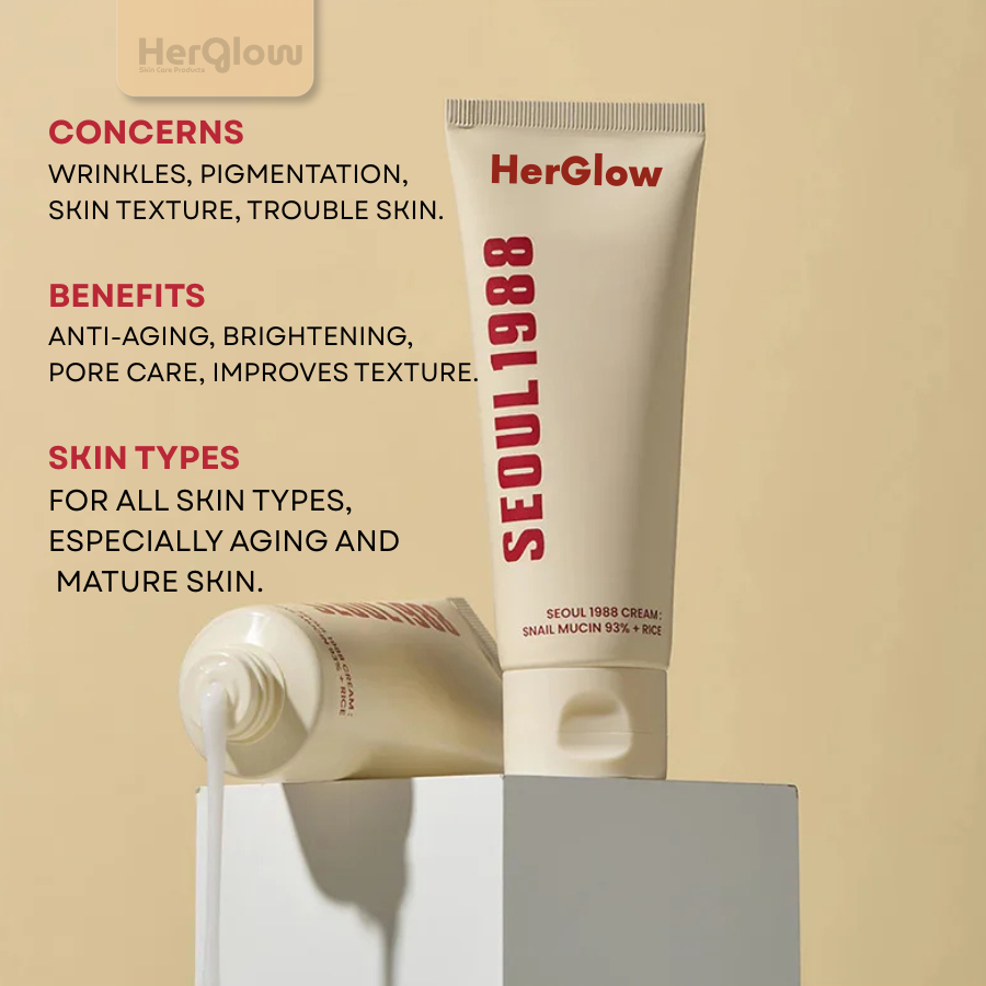 HerGlow™ - Cream : Snail Mucin 97% + Rice